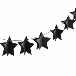 3D Star Black Paper Bunting - 2M<Party Delights Sale