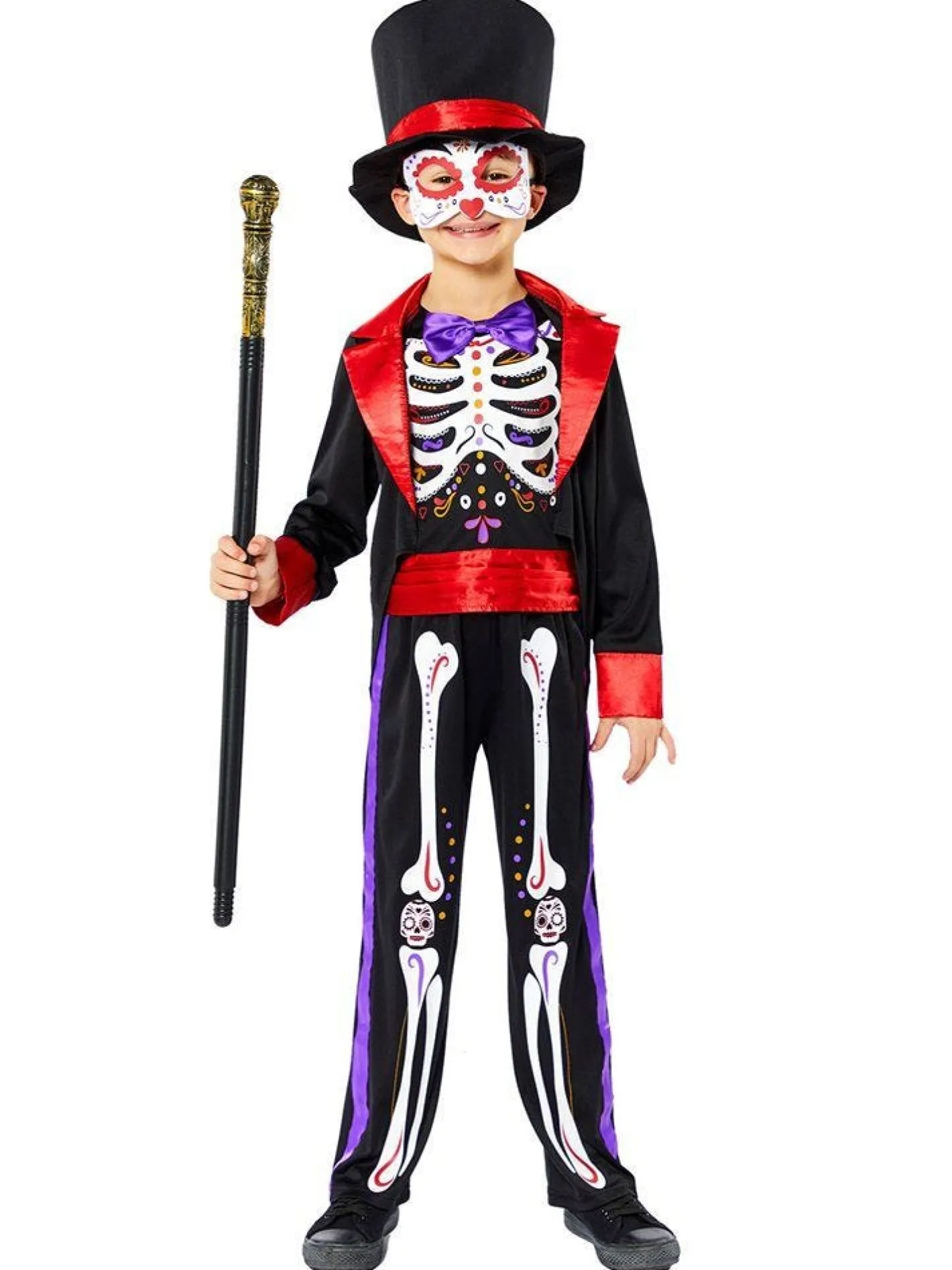 Kids' Party Delights Kids'<Dapper Day Of The Dead Jumpsuit - Child Costume