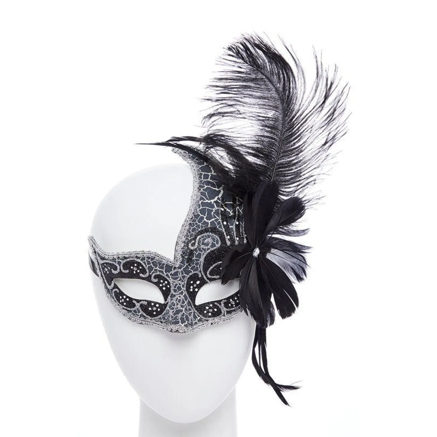Dark Angel Black Masquerade Mask<Party Delights Outlet