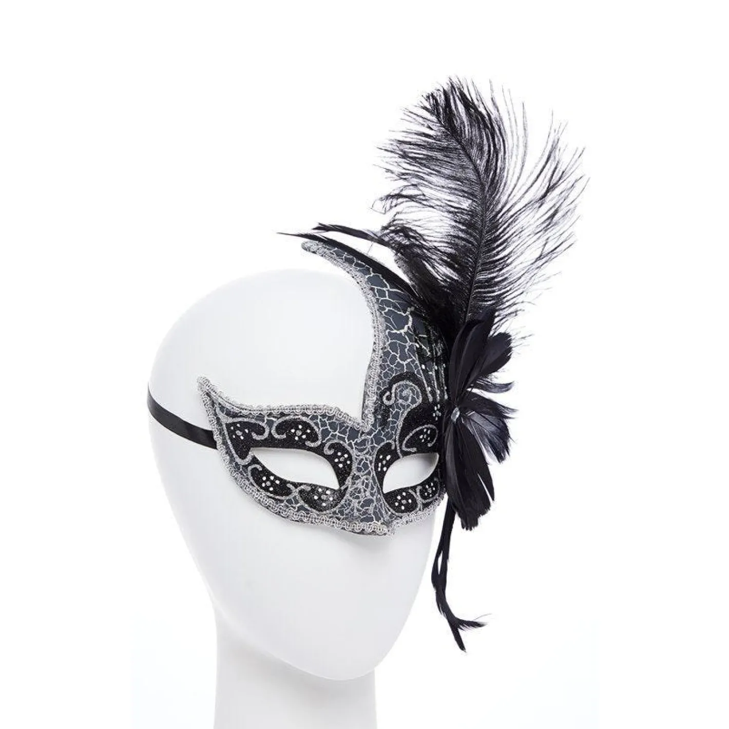 Dark Angel Black Masquerade Mask<Party Delights Outlet
