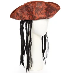 Deluxe Pirate Hat With Hair<Party Delights Best