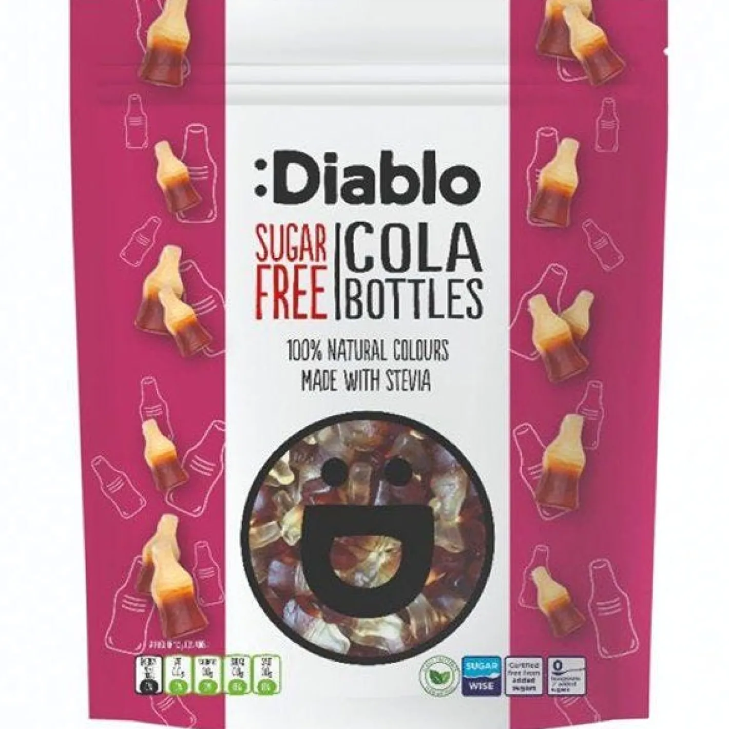 Diablo Sugar Free Cola Bottles - 75G<Party Delights