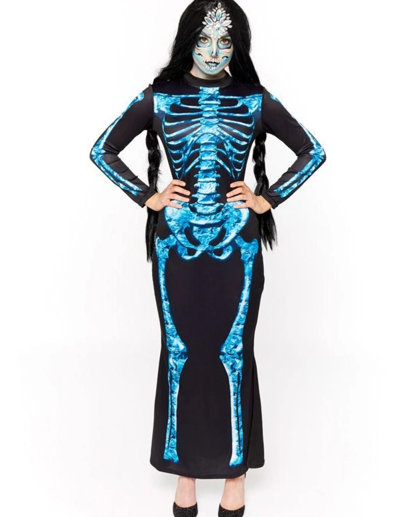 Women's Party Delights Women's<Diamond Skeleton Dress - Adult Costume