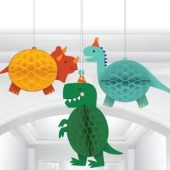 Dino-Mite Hanging Honeycomb Decorations (3Pk)<Party Delights Hot