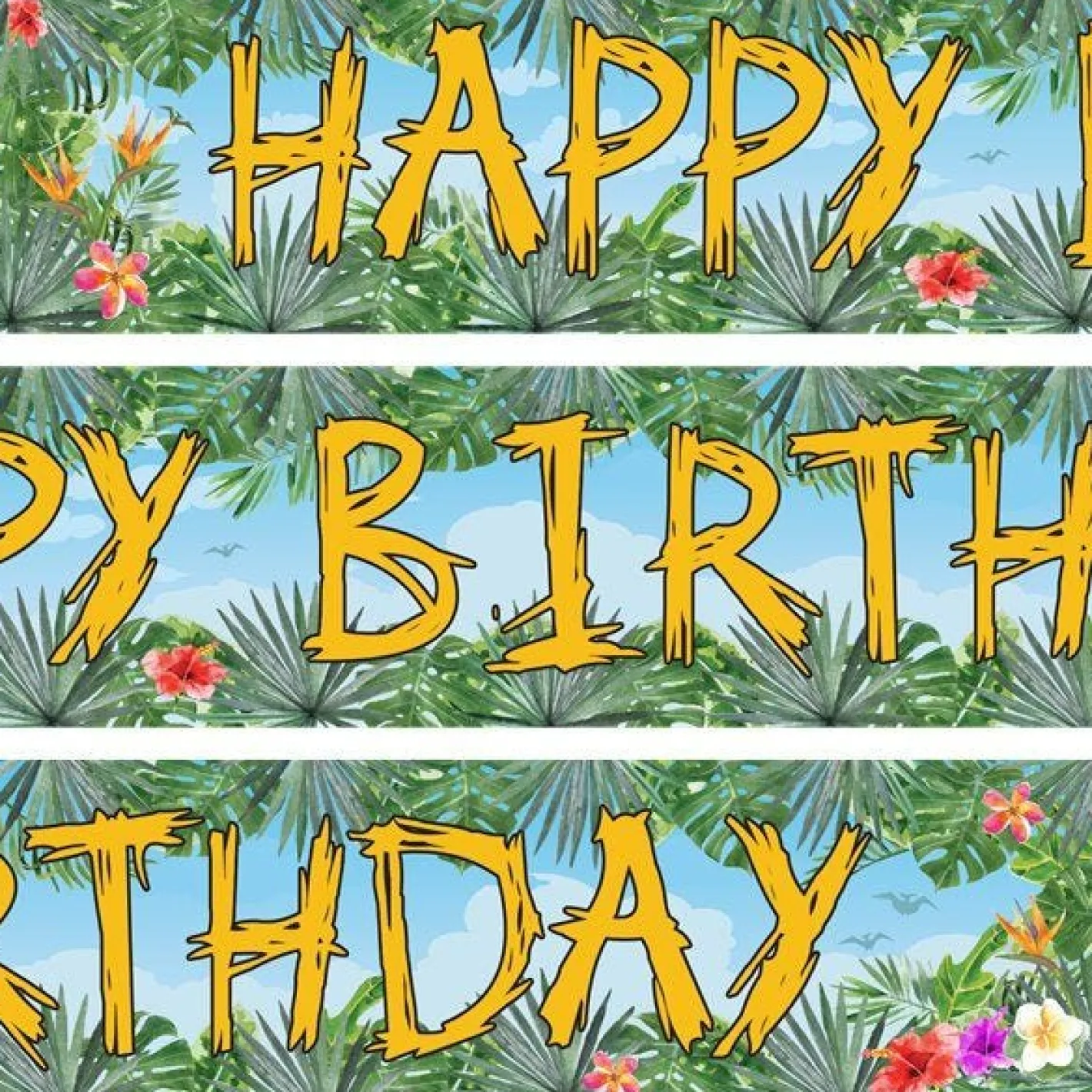 Dinosaur Adventure Paper Banners - 1M (3Pk)<Party Delights Sale