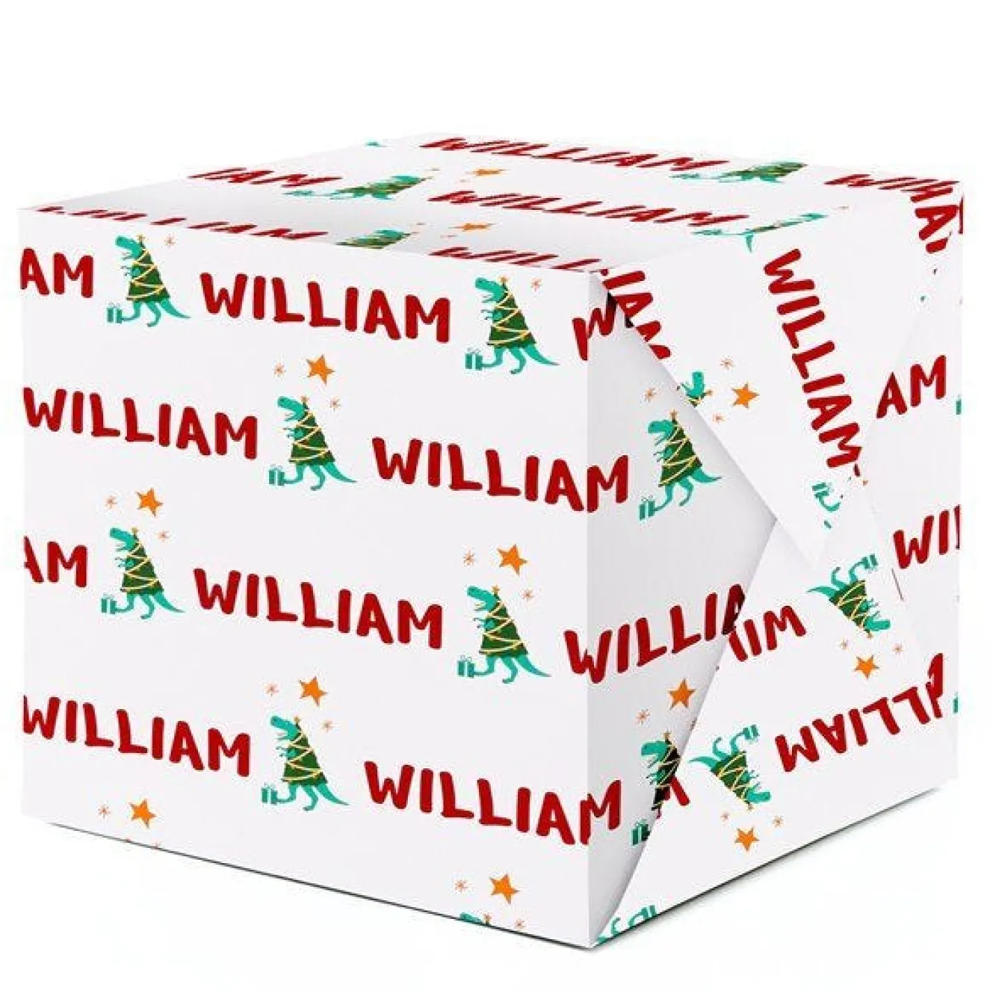 Party Delights Gift Wrapping<Dinosaur Christmas Personalised Wrapping Paper- 62 X 100Cm Sheet
