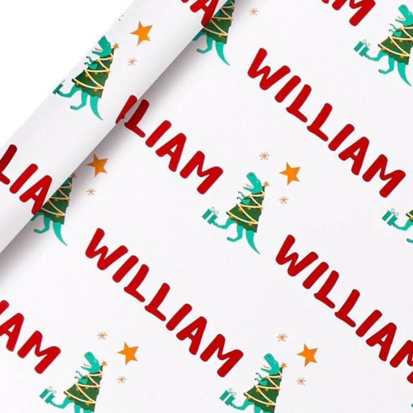 Party Delights Gift Wrapping<Dinosaur Christmas Personalised Wrapping Paper- 62 X 100Cm Sheet
