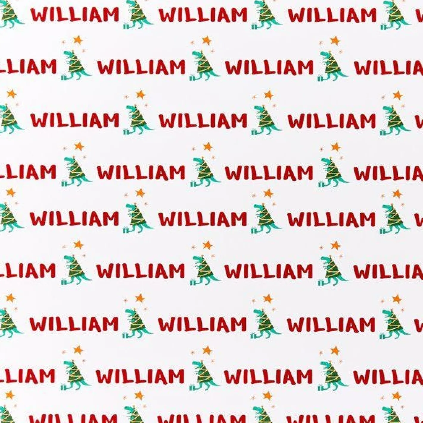 Party Delights Gift Wrapping<Dinosaur Christmas Personalised Wrapping Paper- 62 X 100Cm Sheet