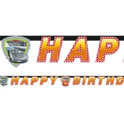 Disney Cars 3 'Happy Birthday' Paper Banner - 2M<Party Delights Outlet