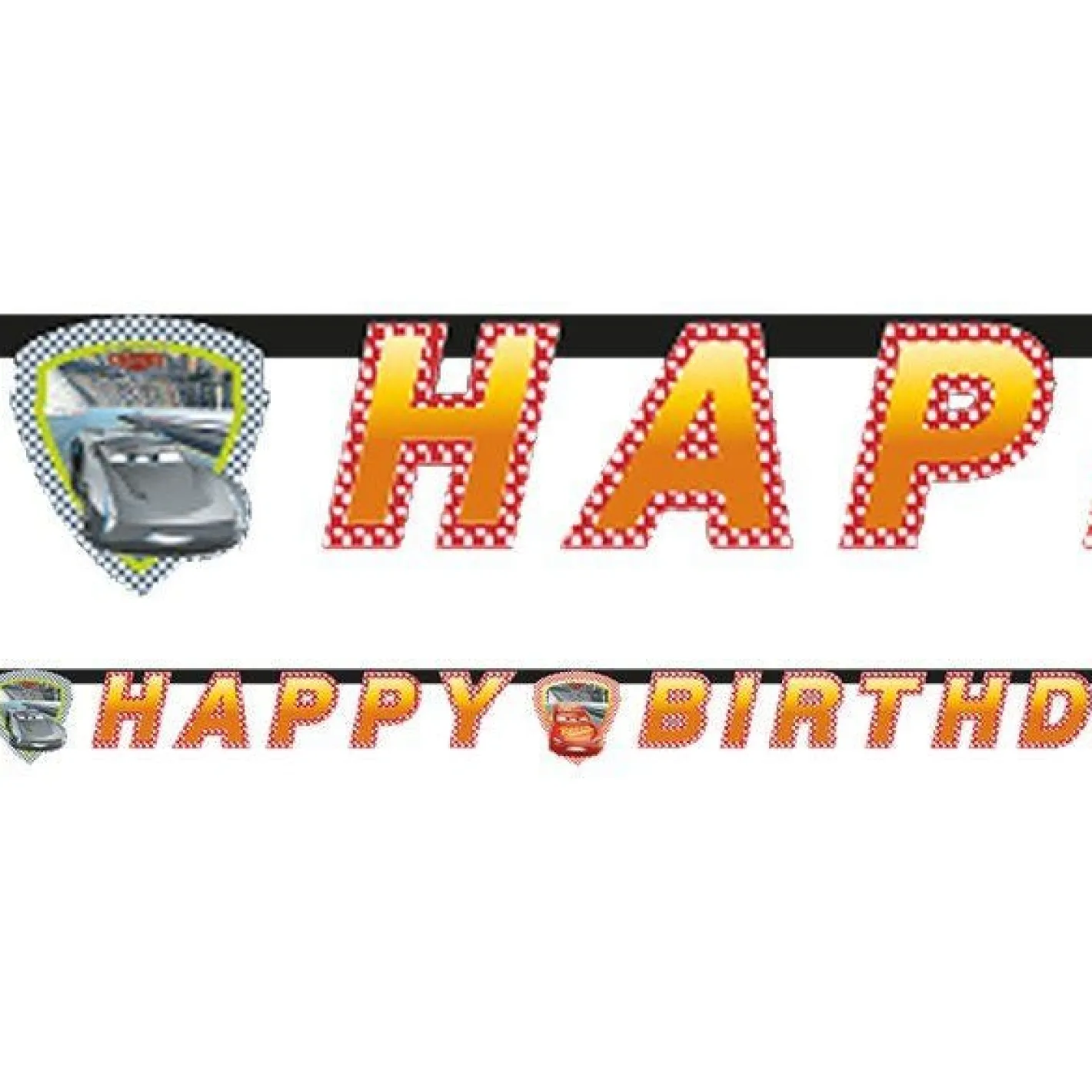 Disney Cars 3 'Happy Birthday' Paper Banner - 2M<Party Delights Outlet