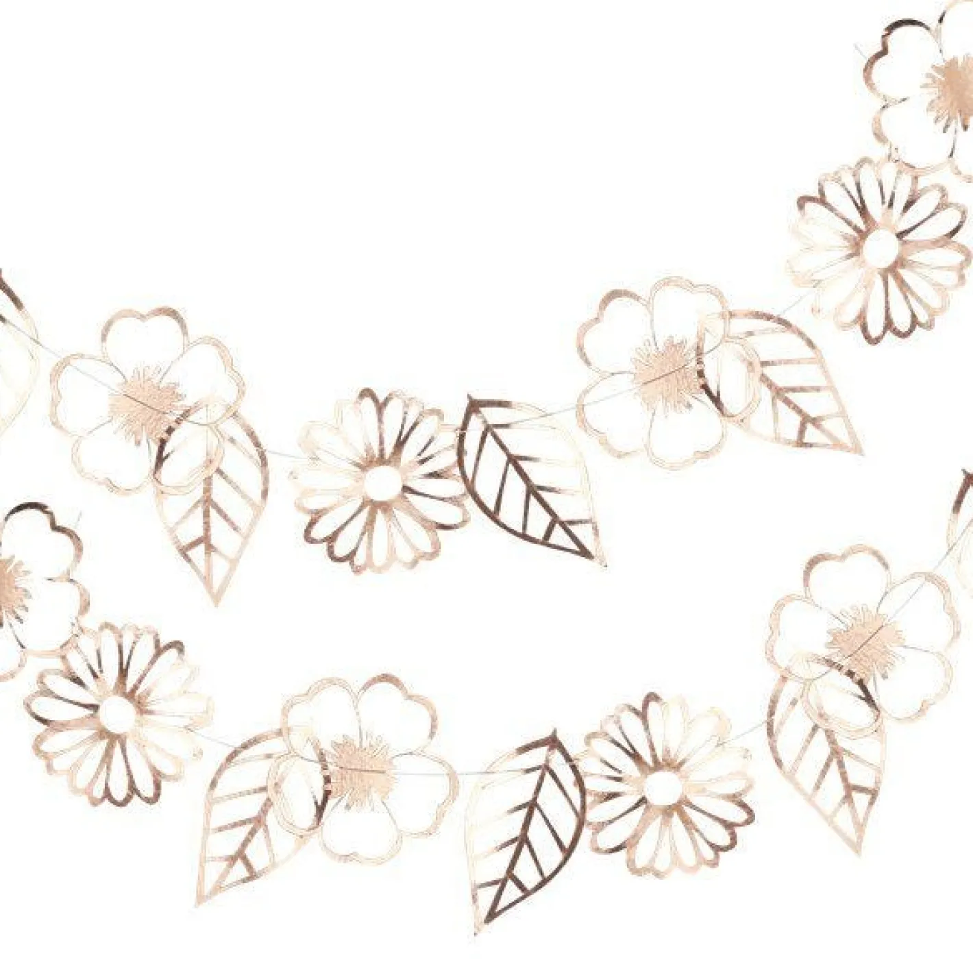 Ditsy Floral Rose Gold Foiled Flower Garland - 3M<Party Delights Hot
