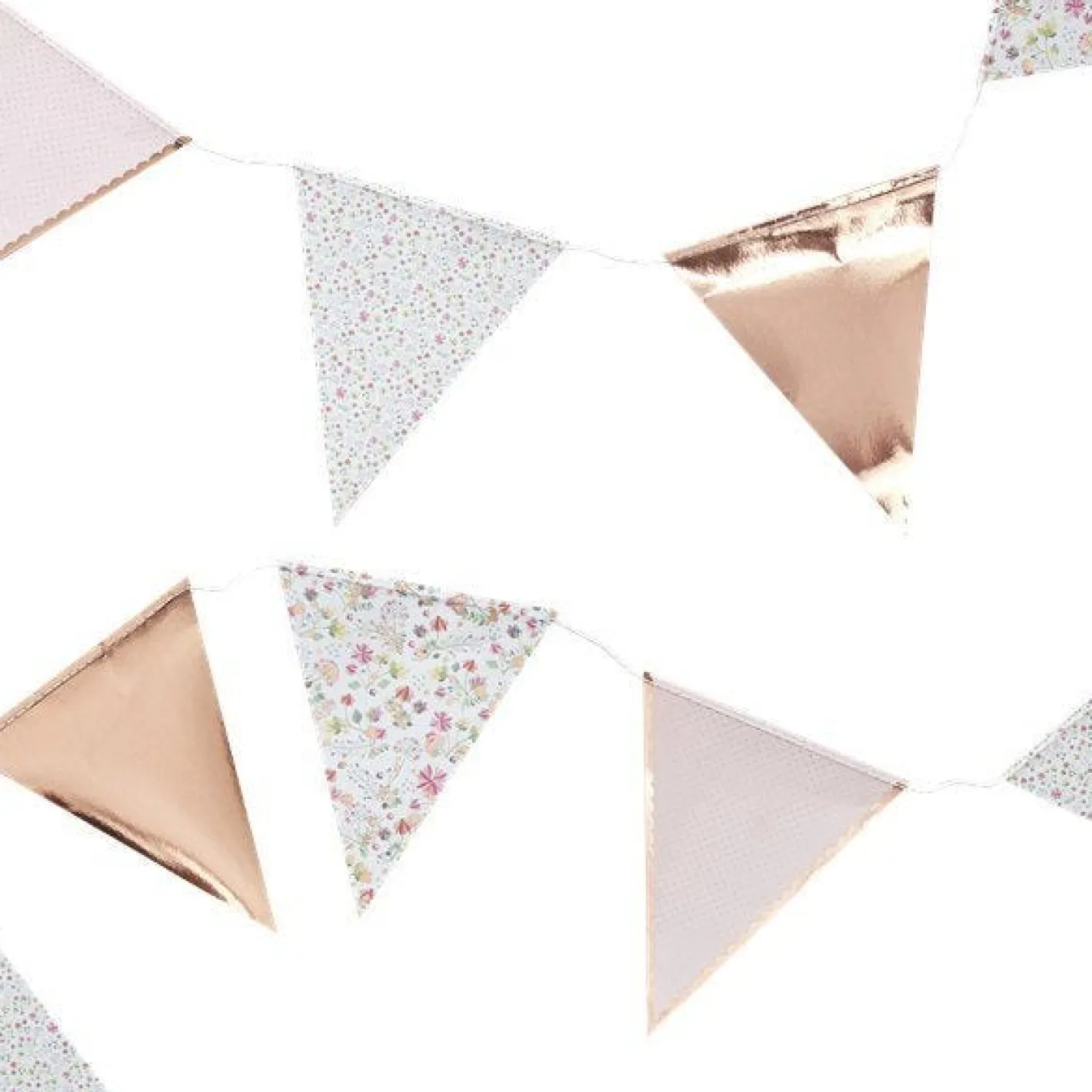 Ditsy Floral Rose Gold Paper Bunting - 3.5M<Party Delights