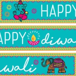 Diwali Paper Banners - 1M (3Pk)<Party Delights Best