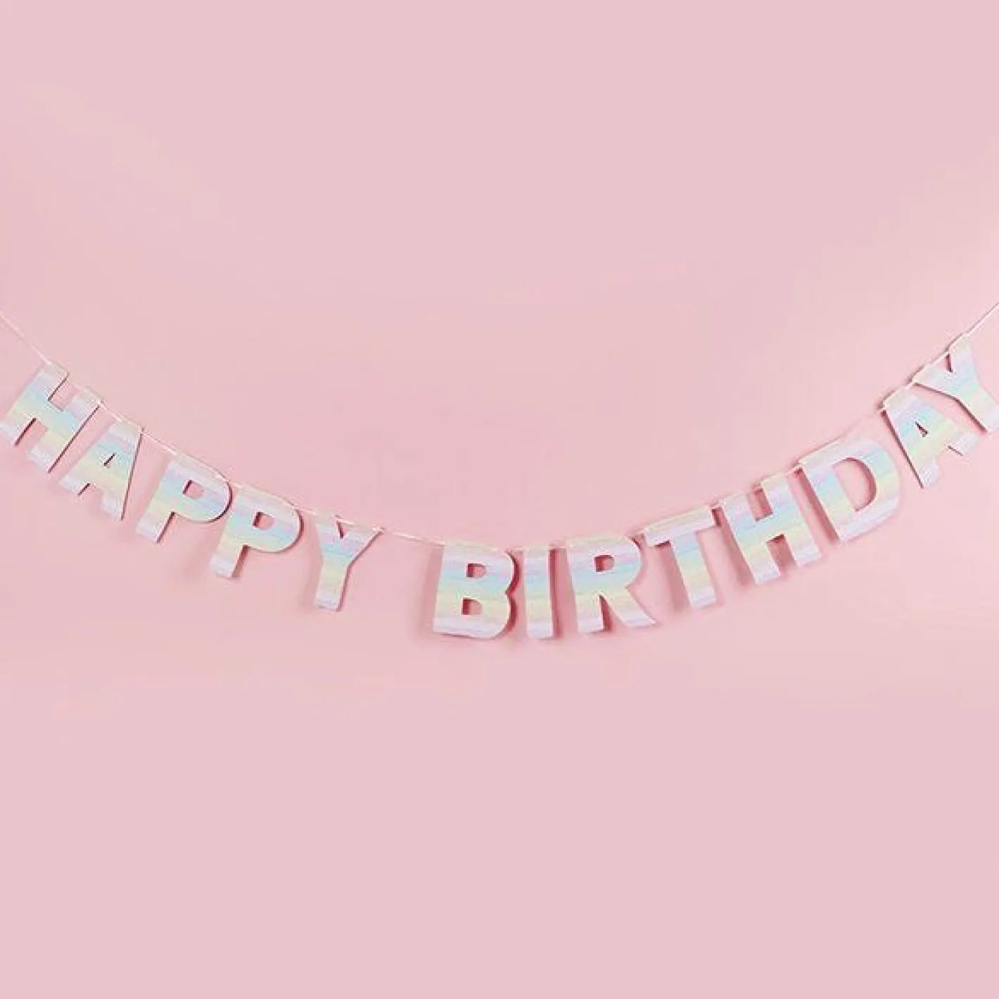 Eco Pastel Rainbow Happy Birthday Banner - 2M<Party Delights Clearance
