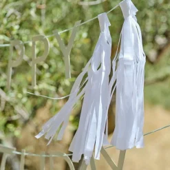 Eco Sage Green 'Happy Birthday' Letter Banner With Tassels - 1.5M<Party Delights Clearance
