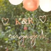 Engaged Rose Gold Customisable Bunting<Party Delights Online