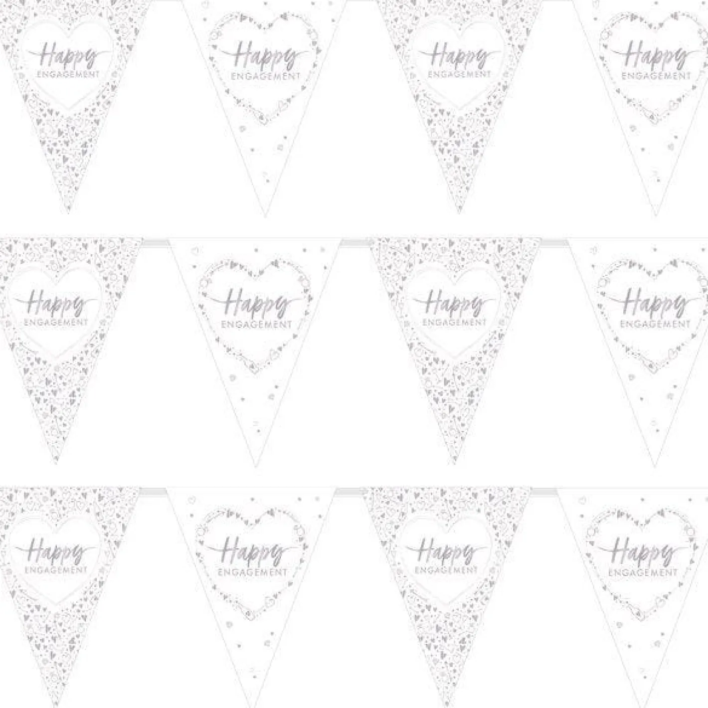 Engagement Flag Paper Bunting - 3.7M<Party Delights Outlet
