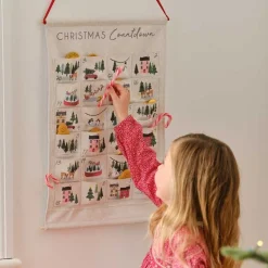 Party Delights Hanging Decorations<Fabric Christmas Scene Advent Calendar - 53Cm X 35Cm