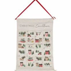 Party Delights Hanging Decorations<Fabric Christmas Scene Advent Calendar - 53Cm X 35Cm