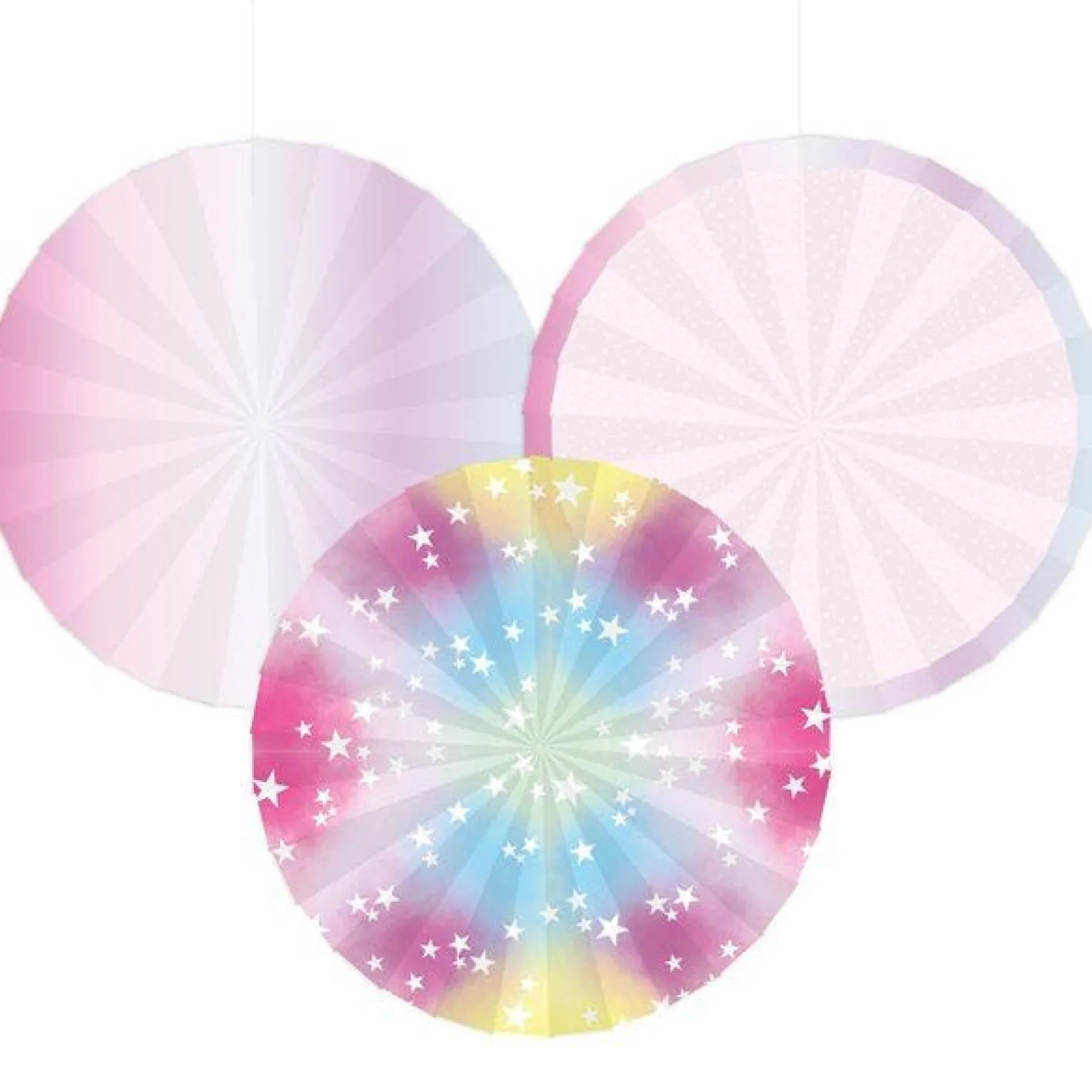 Fairy Princess Hanging Fan Decorations (3Pk)<Party Delights Clearance
