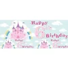 Fairytale Castle 'Happy 6Th Birthday' Holographic Foil Banner - 2.6M<Party Delights Clearance