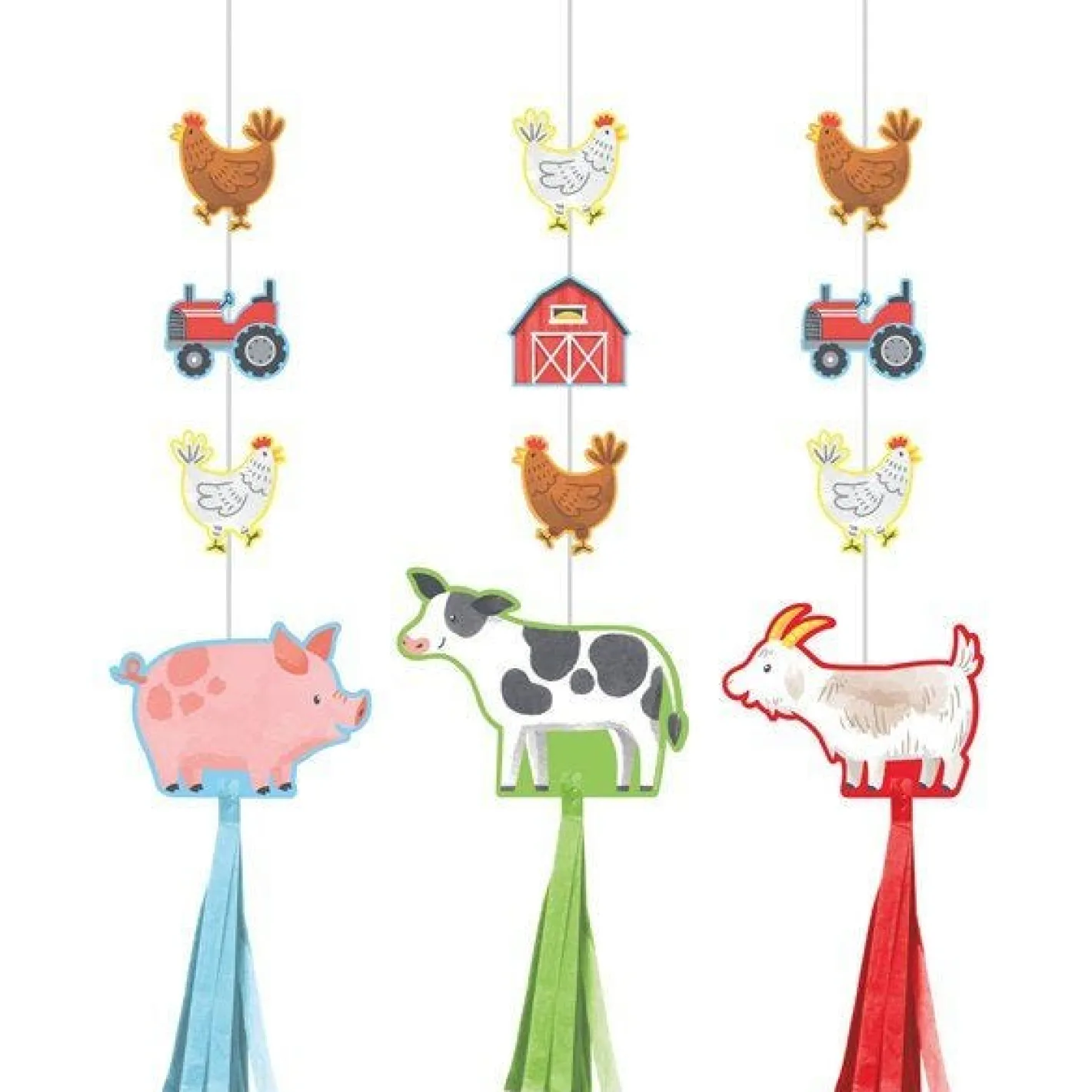 Farm Animals Hanging Decorations<Party Delights Online
