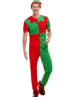 Men's Party Delights Men's<Festive Elf - Adult Costume