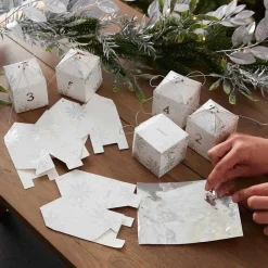 Party Delights Snowflake Decorations<Fill Your Own Snowflake Print Advent Boxes (24Pk)