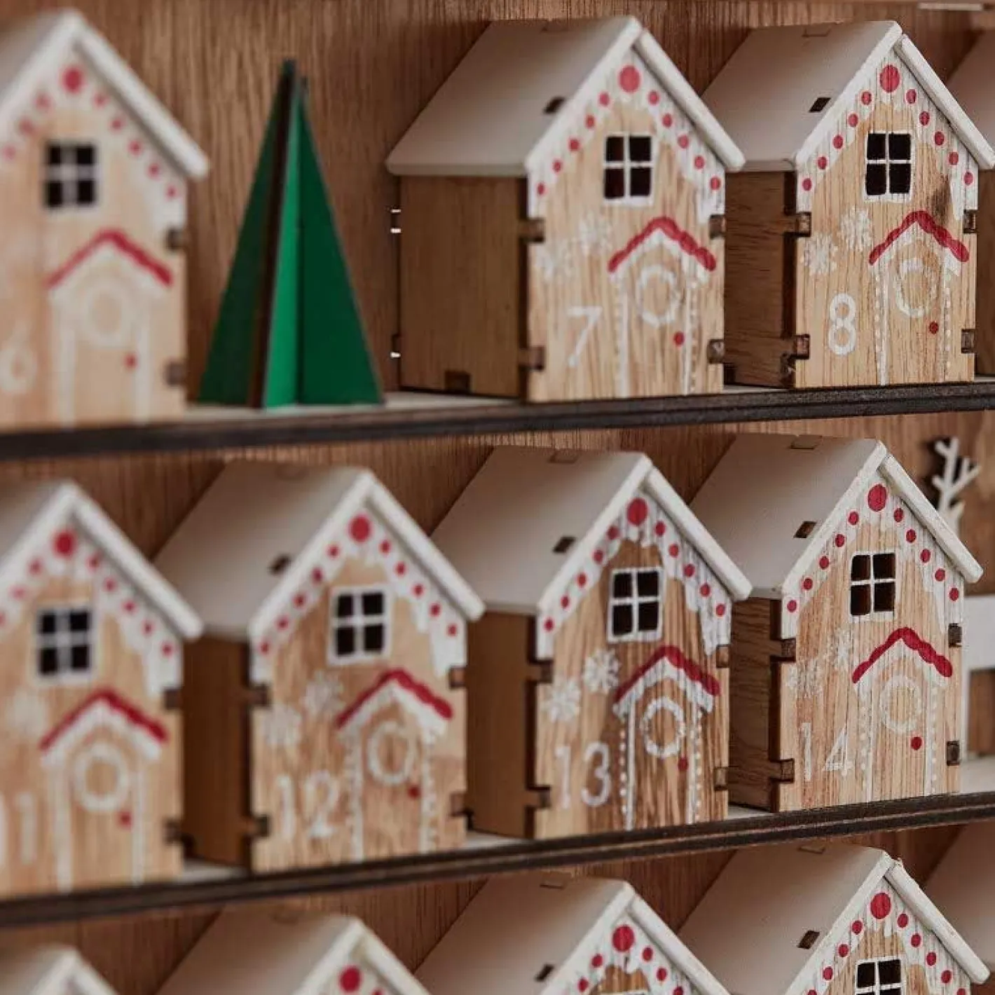 Party Delights Christmas Party Accessories<Fill Your Own Wooden House Advent Calendar - 37.5Cm X 30Cm