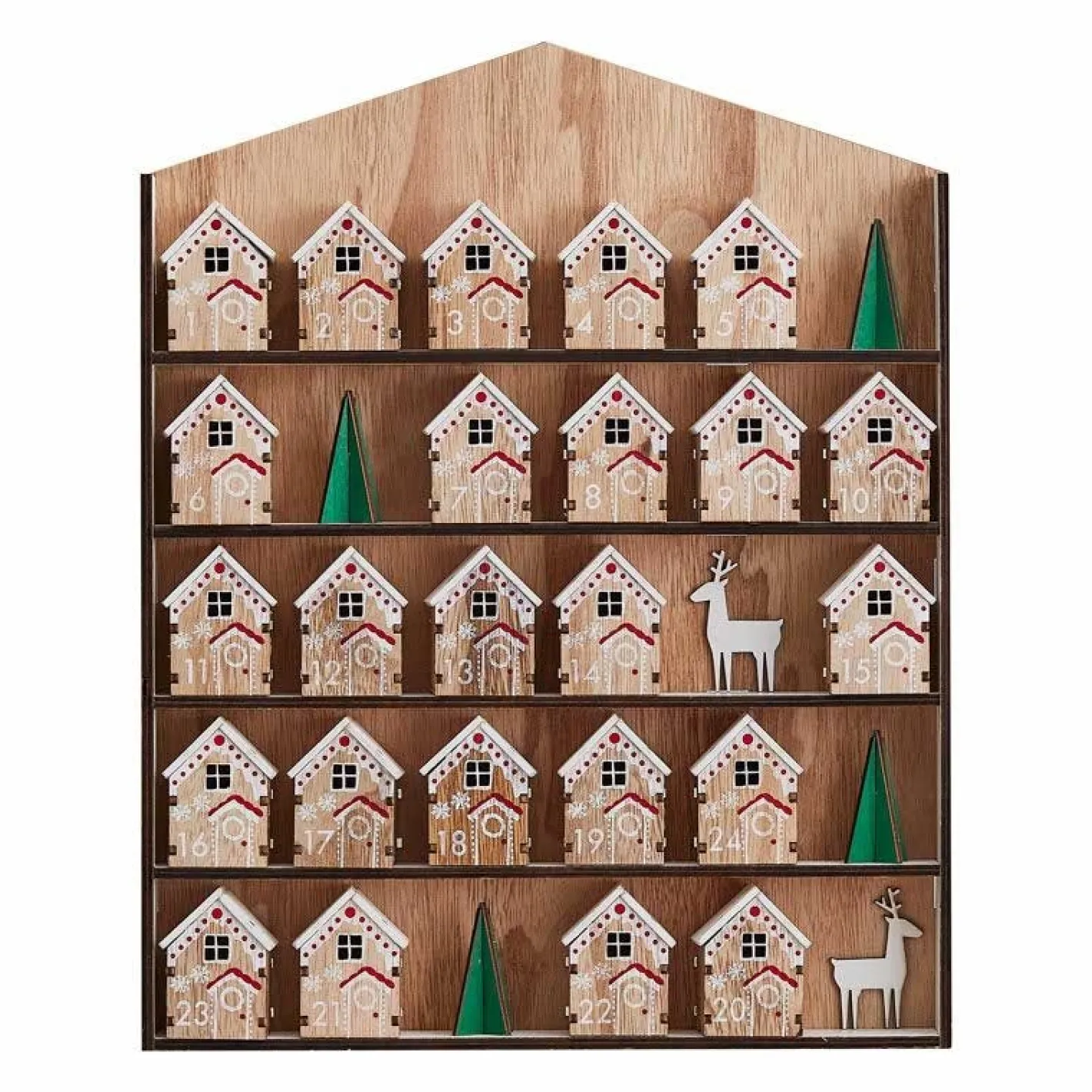Party Delights Christmas Party Accessories<Fill Your Own Wooden House Advent Calendar - 37.5Cm X 30Cm