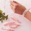 Floral Hen Party 'Team Bride' Rose Gold Foiled Wristbands (5Pk)<Party Delights Outlet