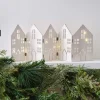 Party Delights Scene Setters<Fold Out Houses Wooden Christmas Decoration With String Lights
