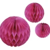 Party Delights Hanging Decorations<Fuchsia Paper Honeycomb Hanging Decorations (3Pk)