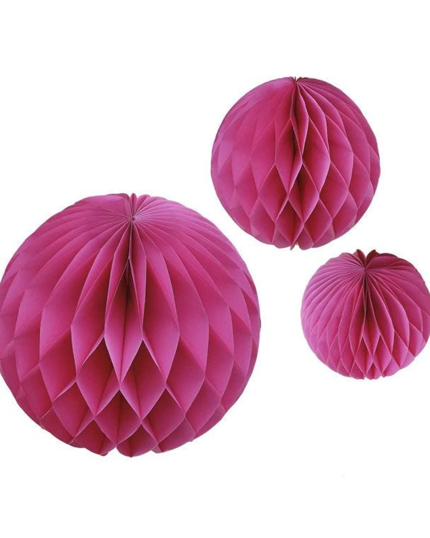 Party Delights Hanging Decorations<Fuchsia Paper Honeycomb Hanging Decorations (3Pk)