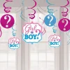 Gender Reveal Hanging Swirls (12Pk)<Party Delights Best
