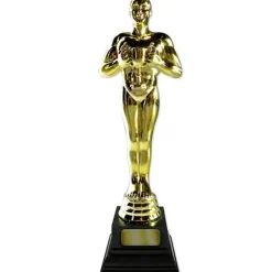 Giant Hollywood Awards Night Golden Statue Cardboard Cutout - 180Cm X 54Cm<Party Delights Discount
