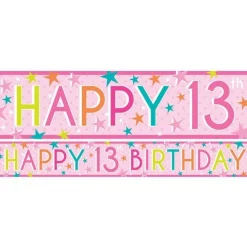 Girls 13Th Birthday Paper Banners - 1M (3Pk)<Party Delights Best