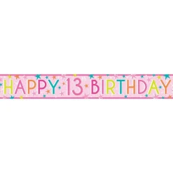 Girls 13Th Birthday Paper Banners - 1M (3Pk)<Party Delights Best