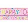 Girls 10Th Birthday Paper Banners - 1M (3Pk)<Party Delights Best