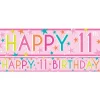 Girls 11Th Birthday Paper Banners - 1M (3Pk)<Party Delights New
