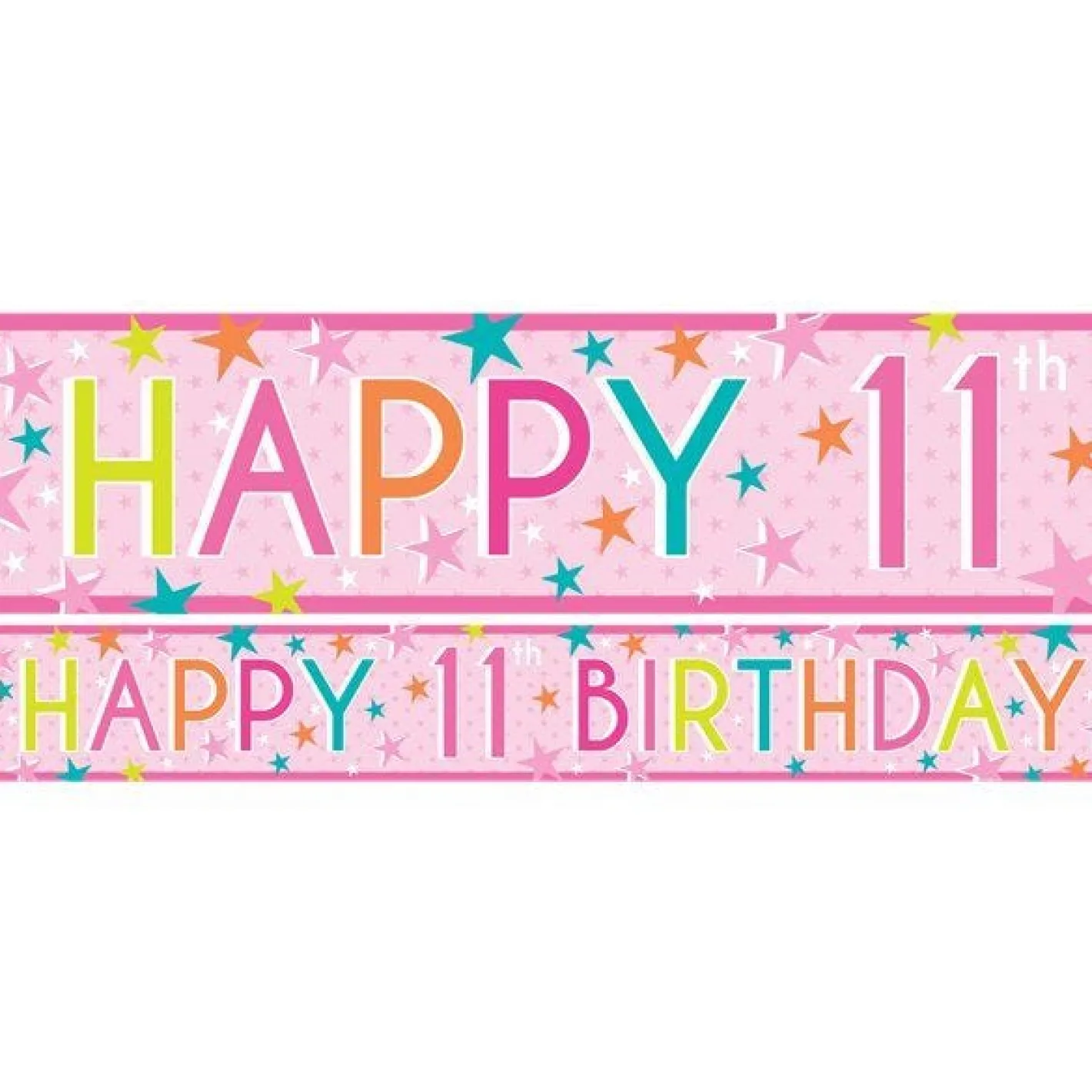 Girls 11Th Birthday Paper Banners - 1M (3Pk)<Party Delights New