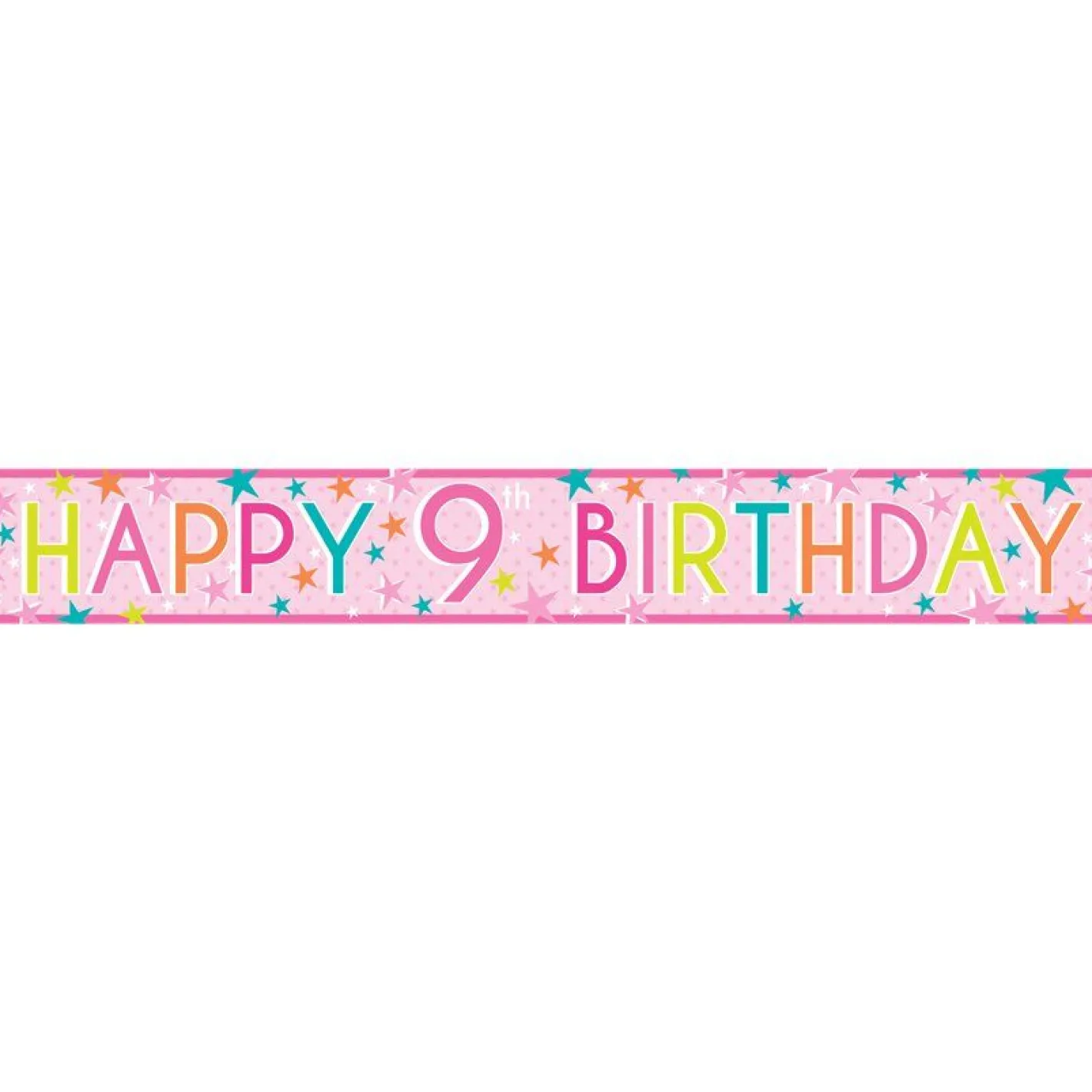 Girls 9Th Birthday Paper Banners - 1M (3Pk)<Party Delights Best