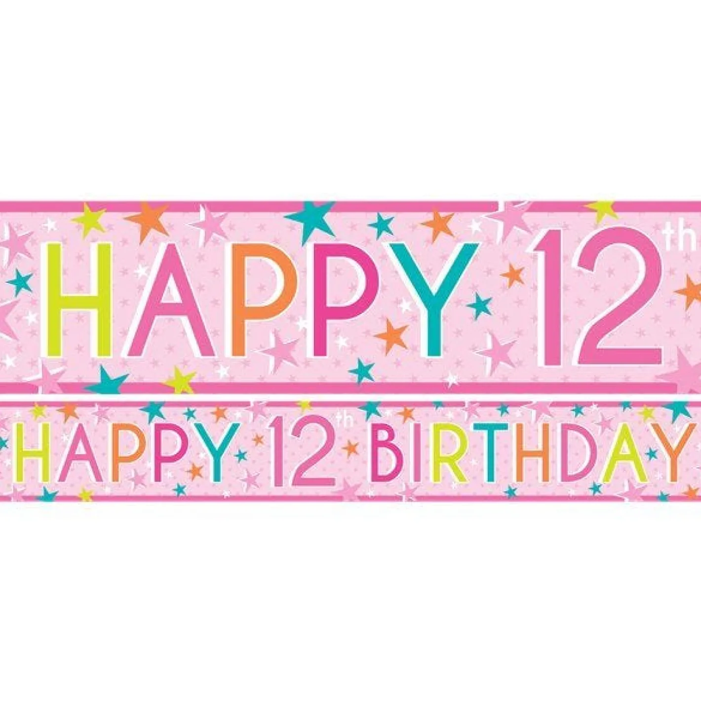Girls 12Th Birthday Paper Banners - 1M (3Pk)<Party Delights Best