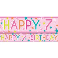 Girls 7Th Birthday Paper Banners - 1M (3Pk)<Party Delights