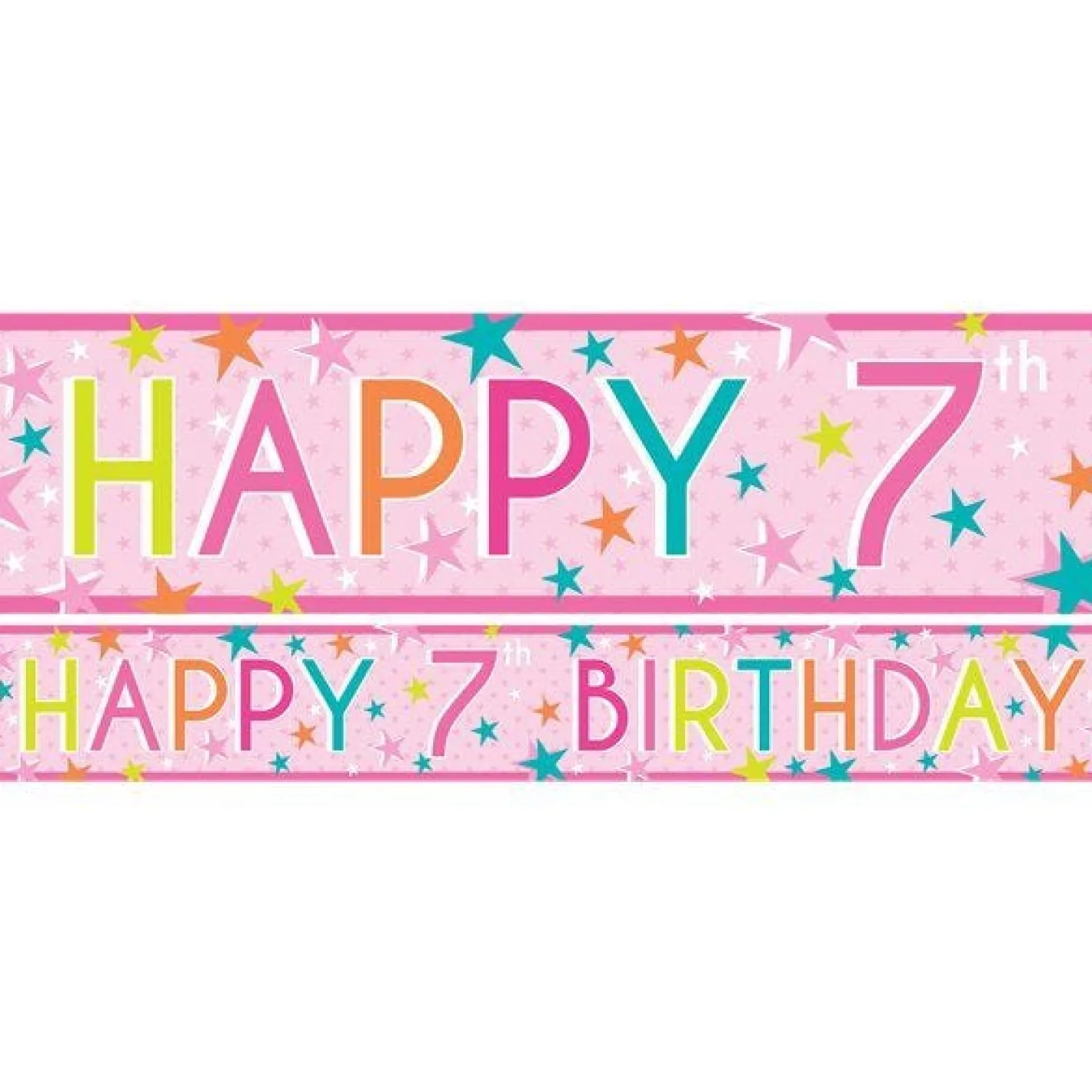 Girls 7Th Birthday Paper Banners - 1M (3Pk)<Party Delights
