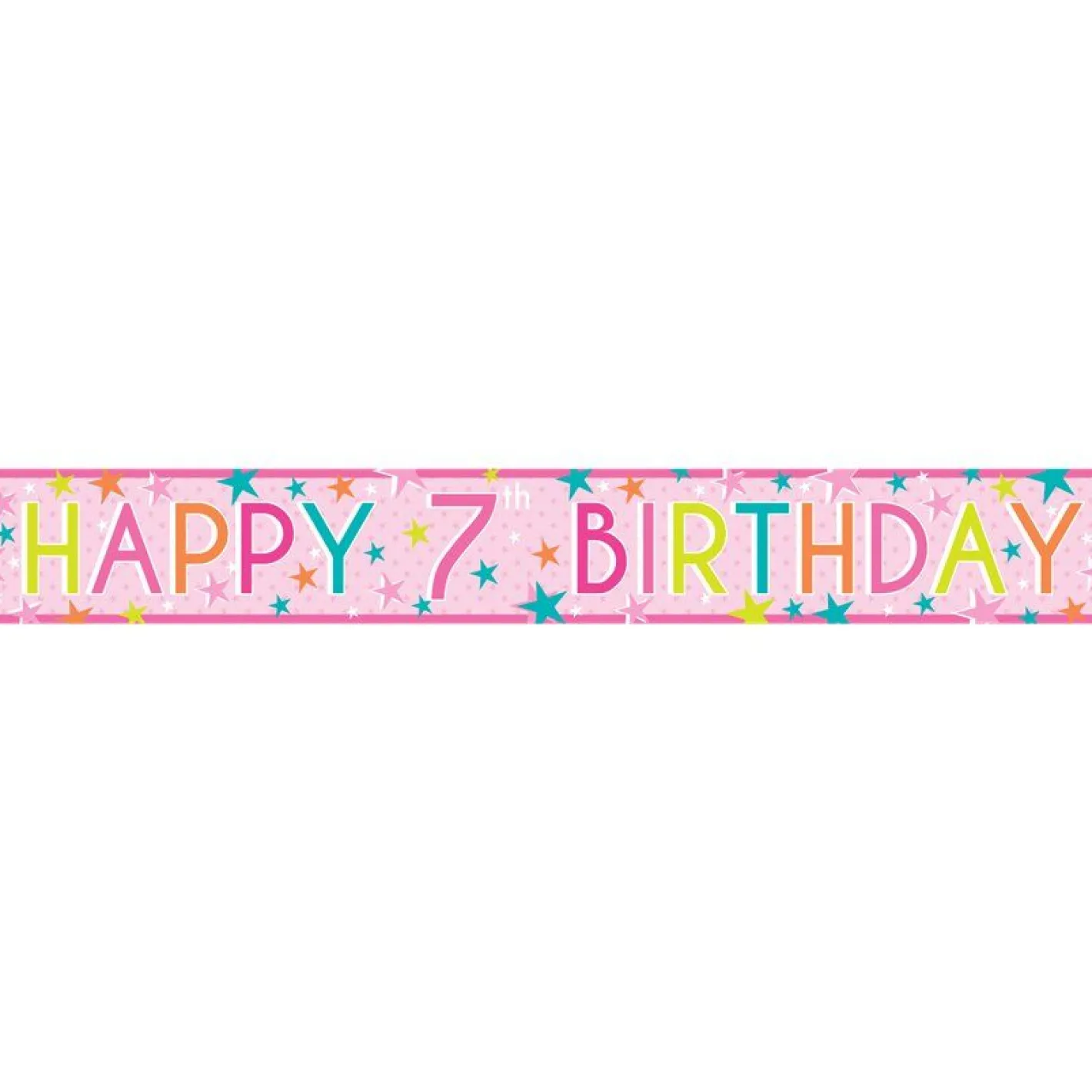 Girls 7Th Birthday Paper Banners - 1M (3Pk)<Party Delights