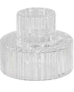 Party Delights Tableware<Glass Dinner Candle Holders (2Pk)