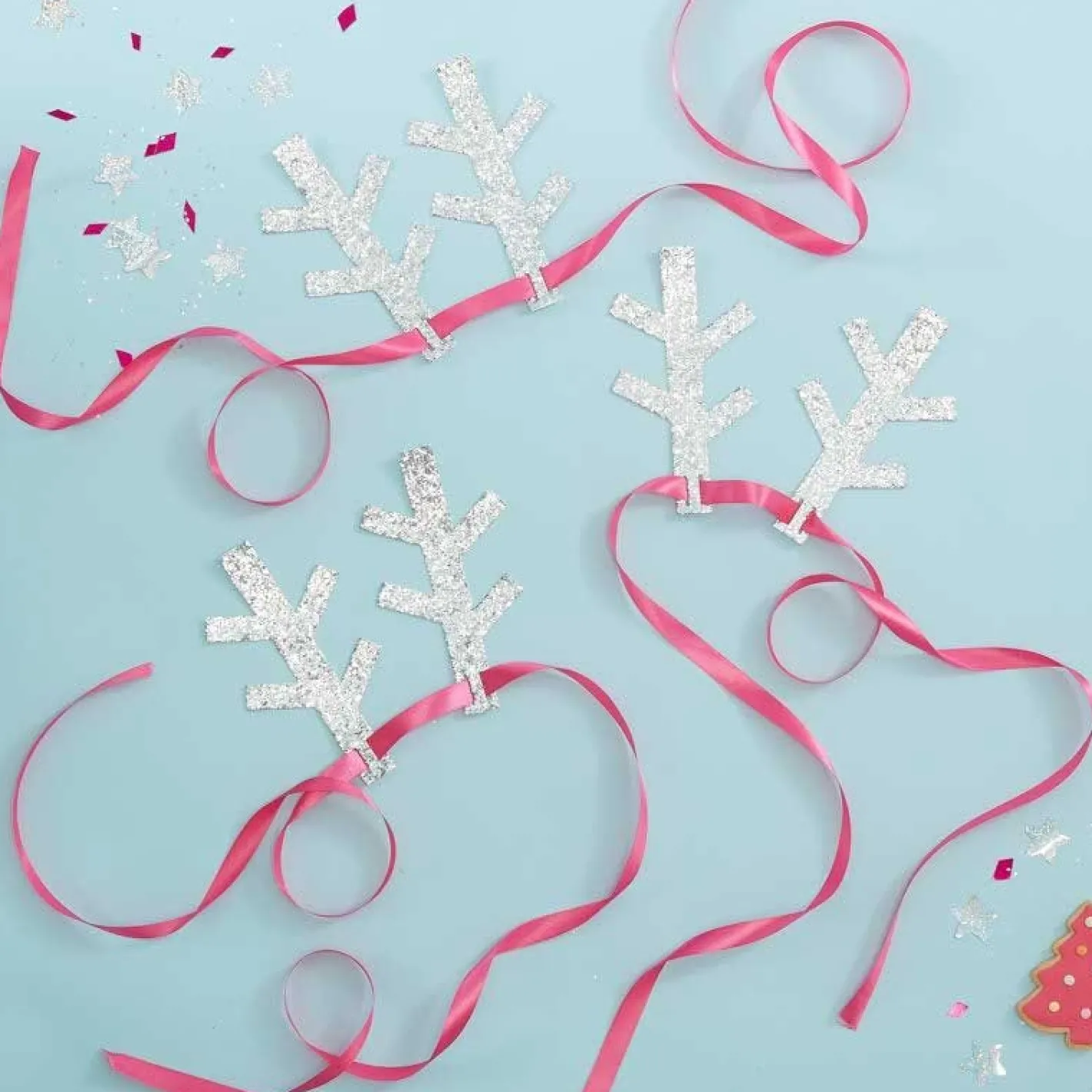 Party Delights Christmas Party Accessories<Glitter Antlers Headbands (5Pk)