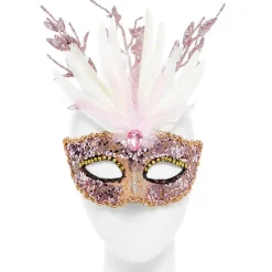 Glitter Pink Masquerade Mask<Party Delights Sale
