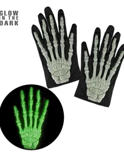 Men's Party Delights Men's<Glow In The Dark 3D Skeleton Gloves - Adult